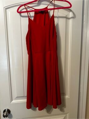 Express Red Spaghetti-Strap Midi Dress
